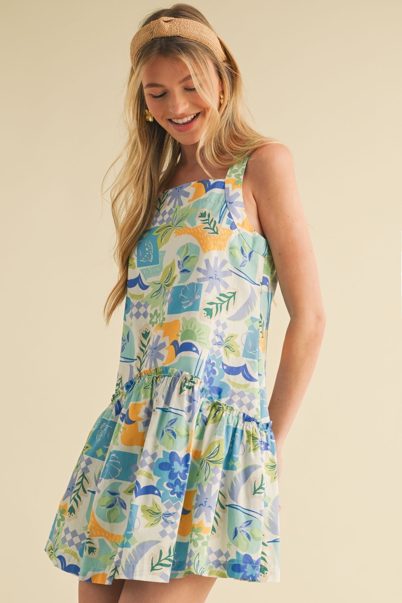 Carrie Coastal Print Dress