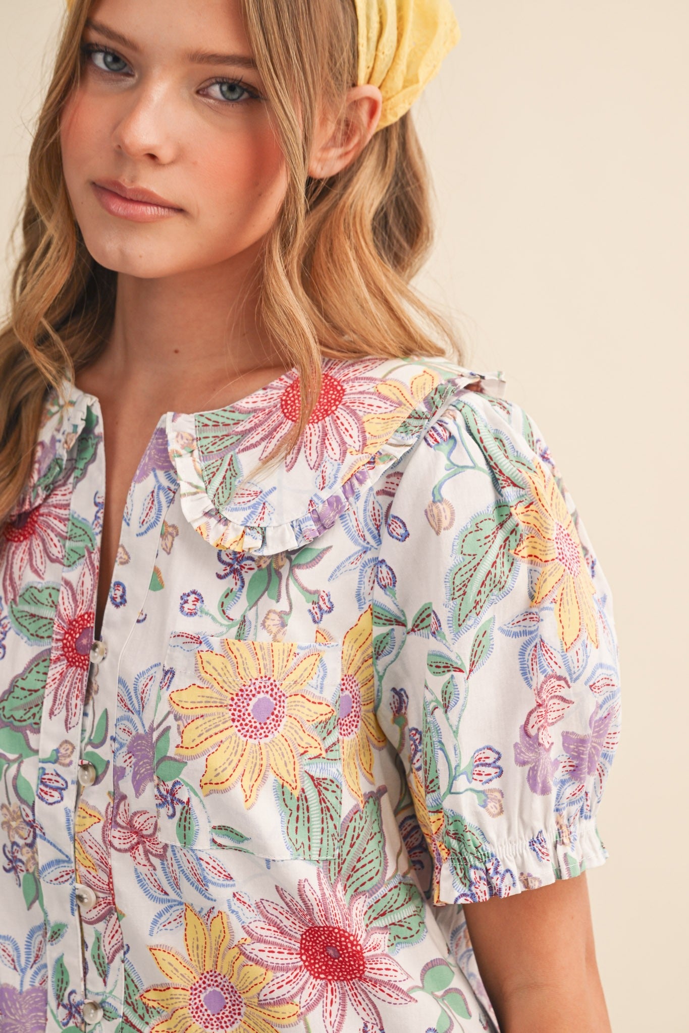 Laura Collar Blouse