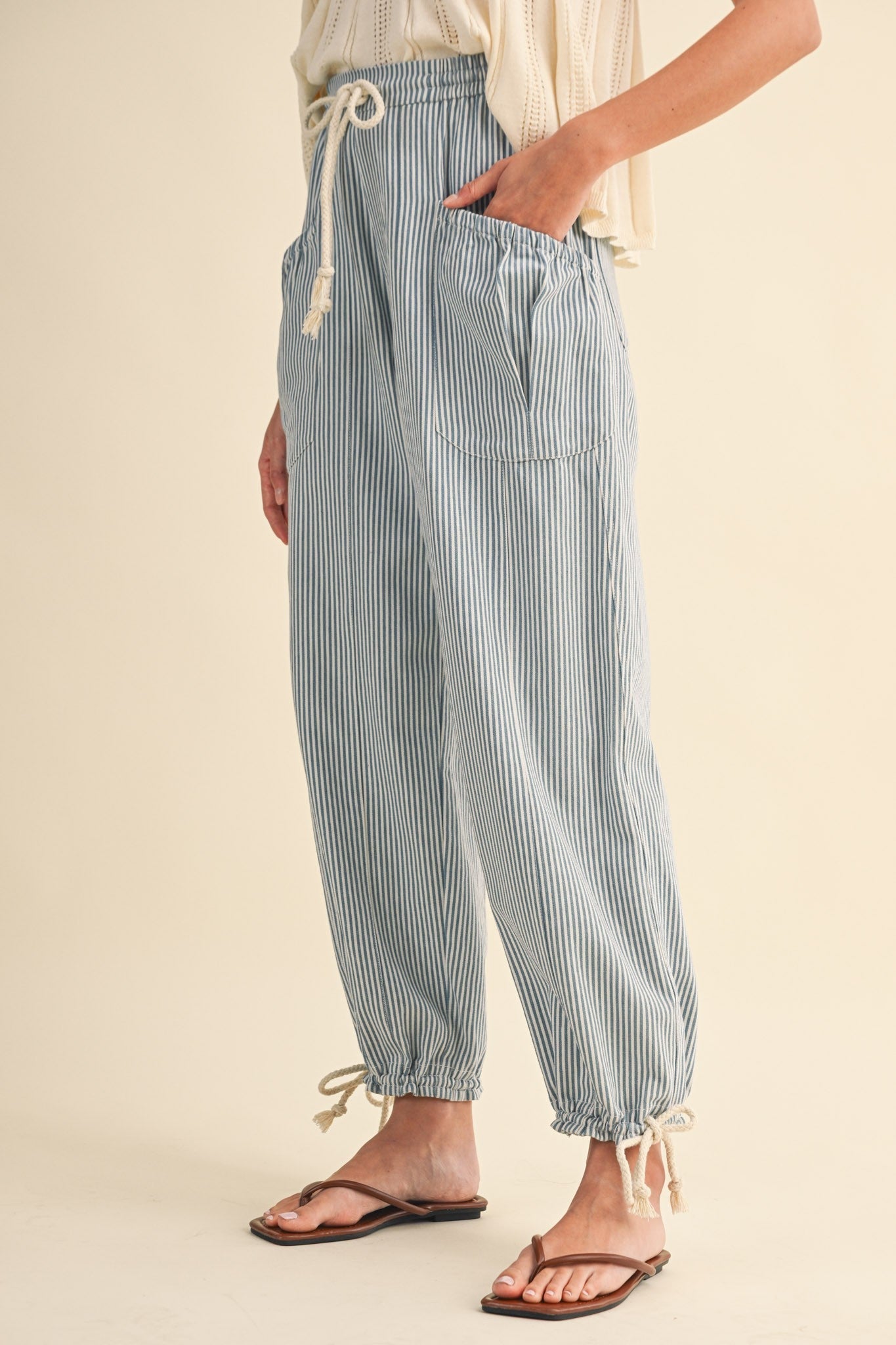 Sally Stripe Denim Pant