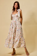 Fay Cotton Tie Shoulder Midi Dress