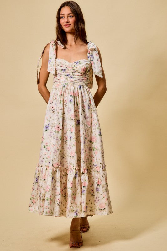 Fay Cotton Tie Shoulder Midi Dress