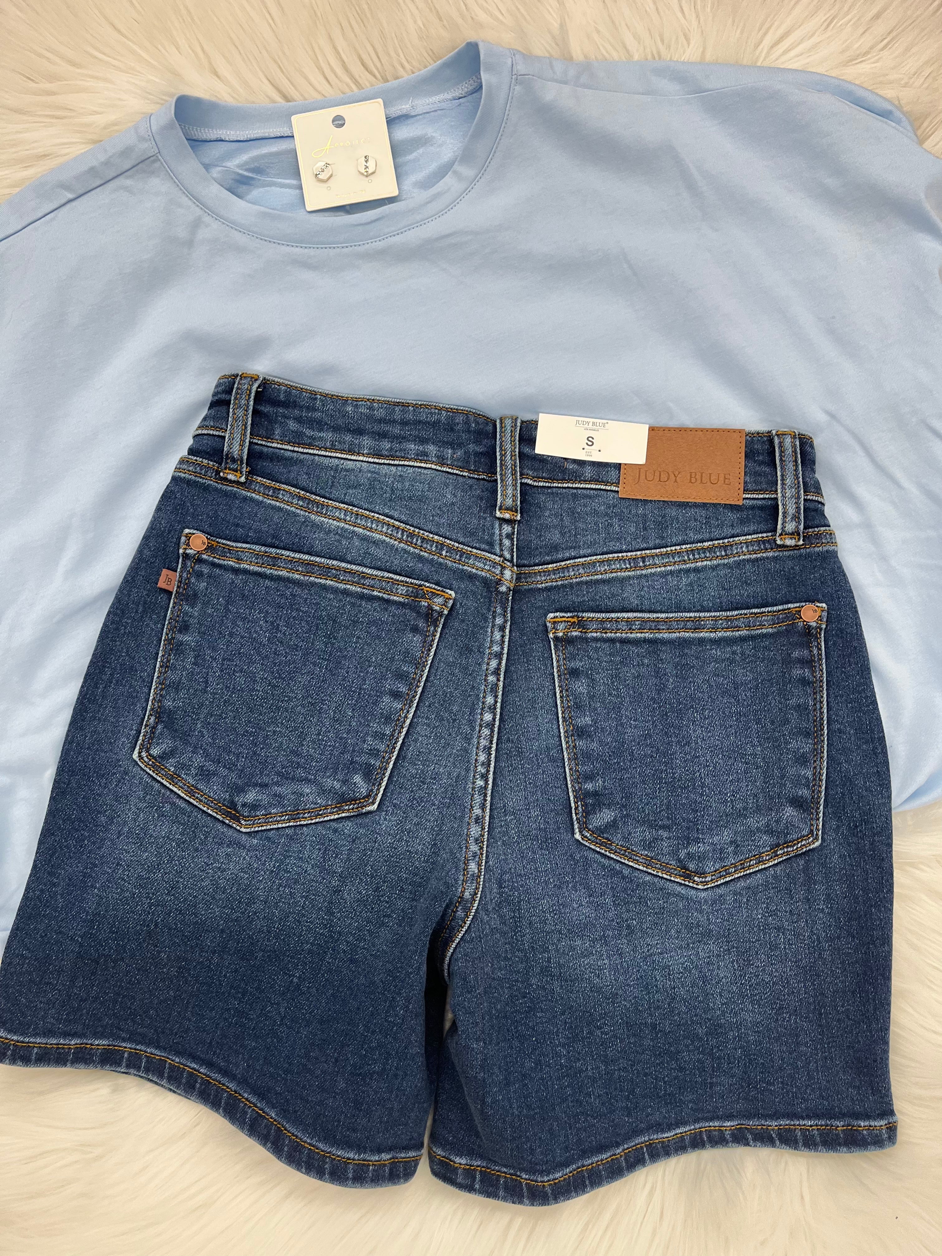 Judy Blue Two Button Dad Shorts