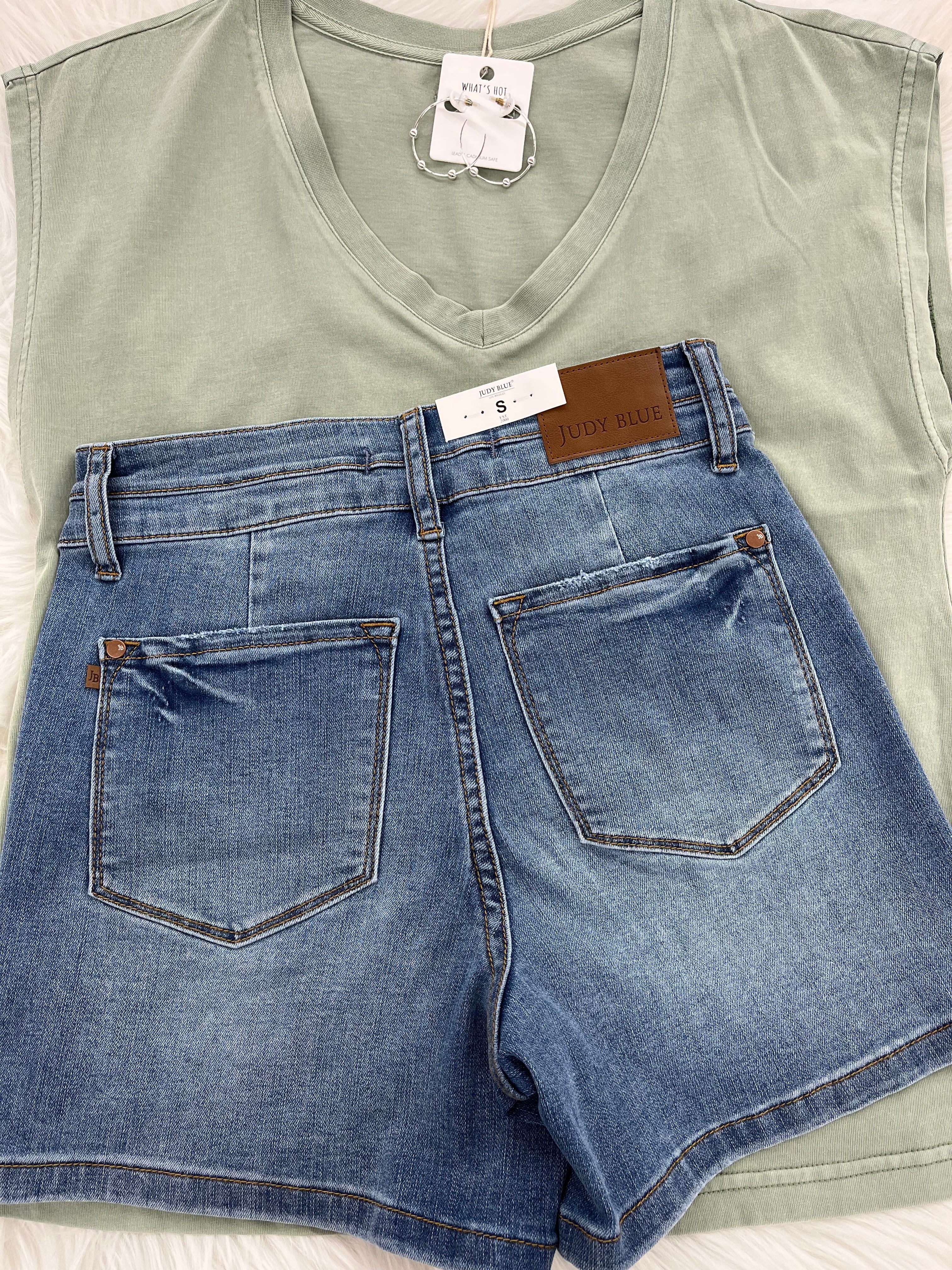 Judy Blue High Waist Double Waistband Shorts