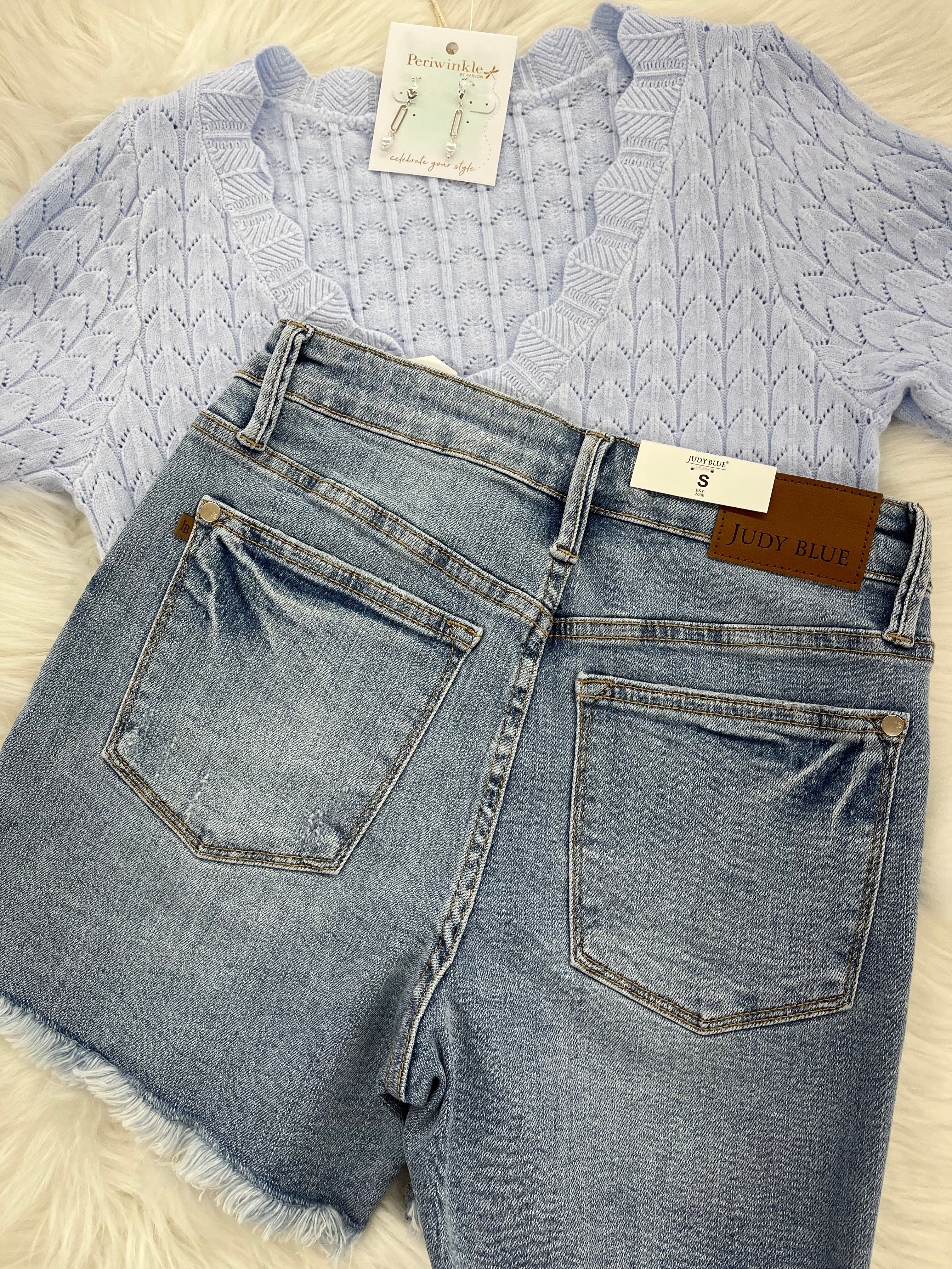 Judy Blue Tummy Control Fray Shorts