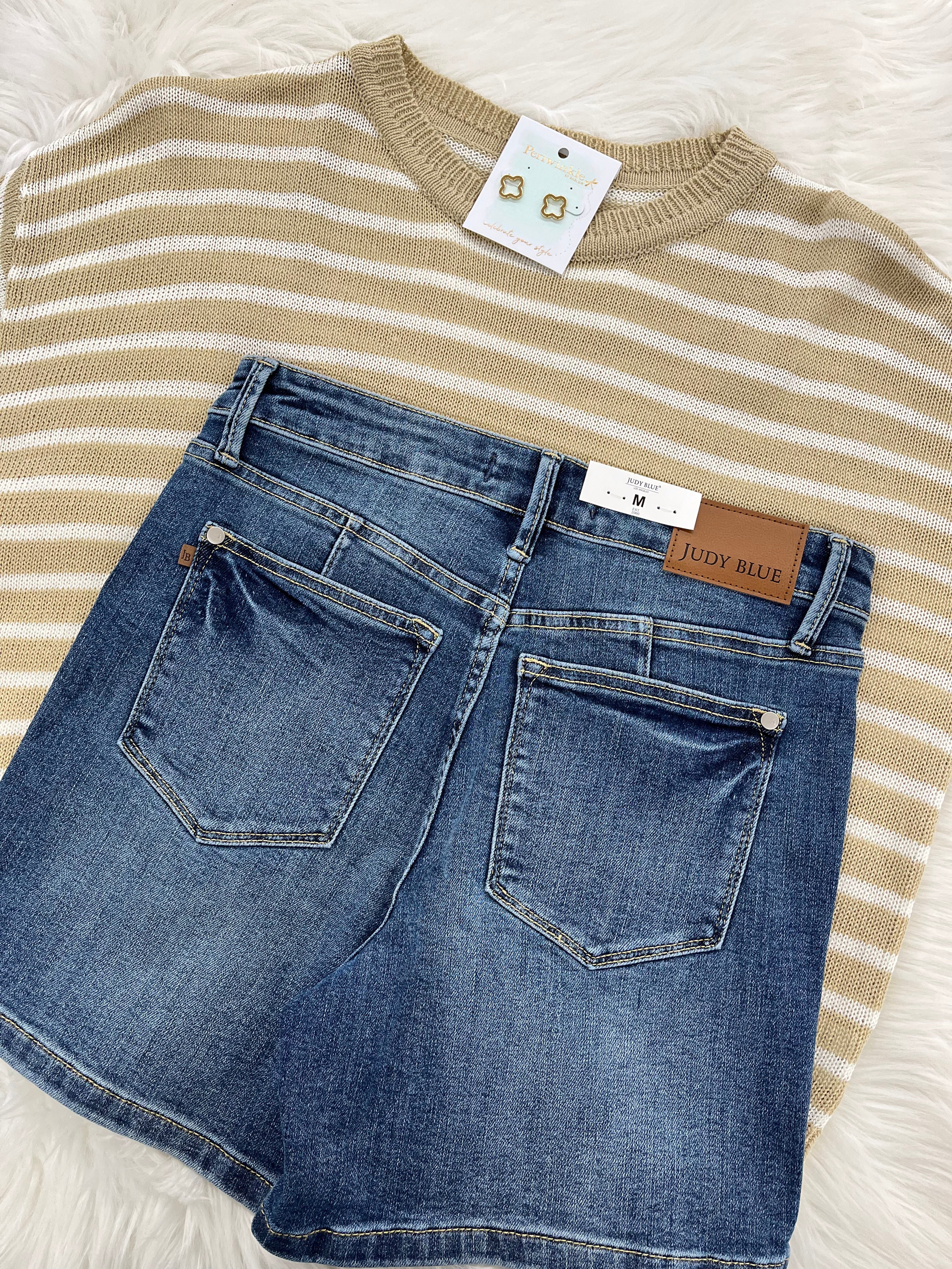 Judy Blue Tummy Control Mid Length Shorts